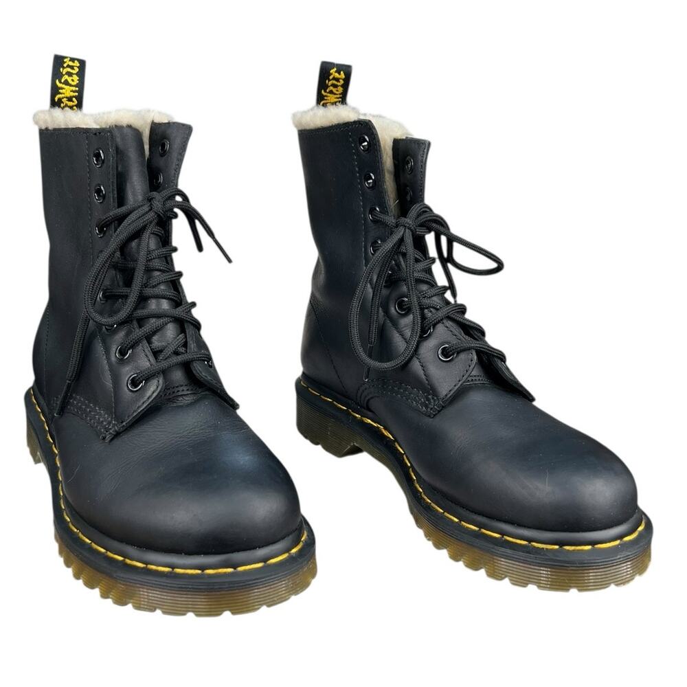 Dr. Martens Women’s Serena Black Leather Lined Combat Boot Size US 7 - Picture 5 of 10